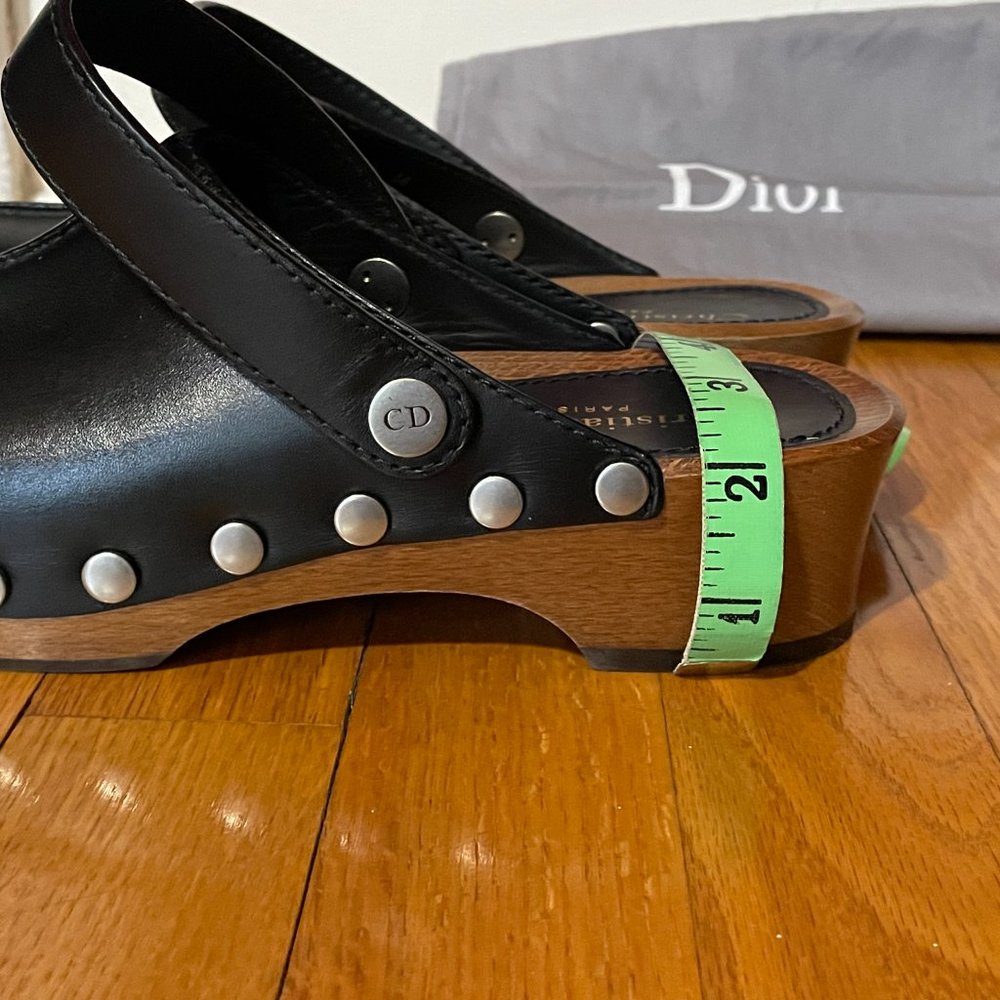 CHRISTIAN DIOR Diorquake Black Leather Clogs - Picture 14 of 15